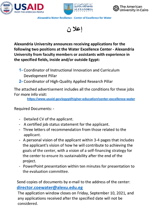 Education and Research Coordinators Advert 10 Sept 1